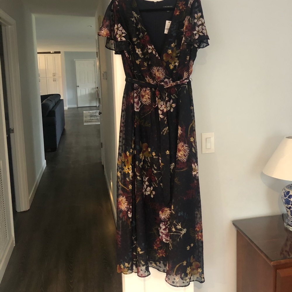 NWT Lane Bryant faux wrap maxi dress.